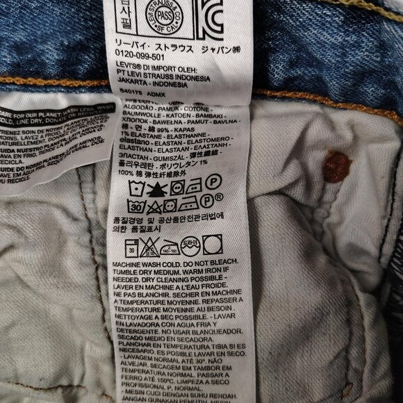 Levi's 501 Button Fly Jeans Mens 40x32 Light Wash Red Tab - Picture 6 of 9